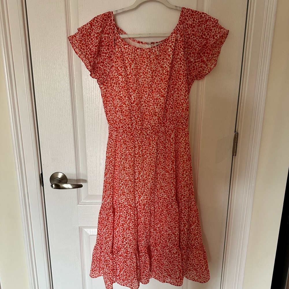 Jcrew mid length short sleeve floral dress